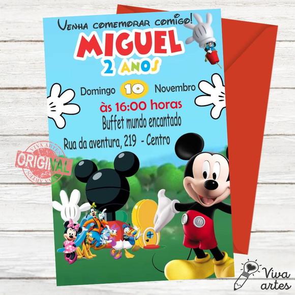 Convite Digital Mickey - Casa do Mickey Mouse