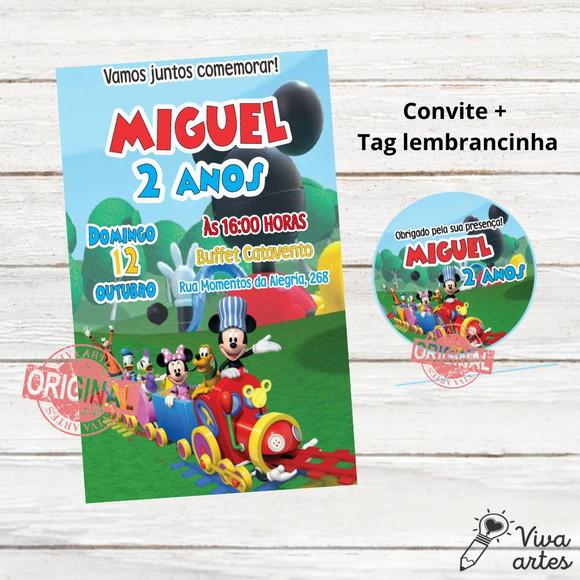 Convite Digital Mickey Tag Lembrancinha