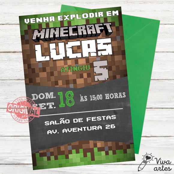 Convite Digital Minecraft