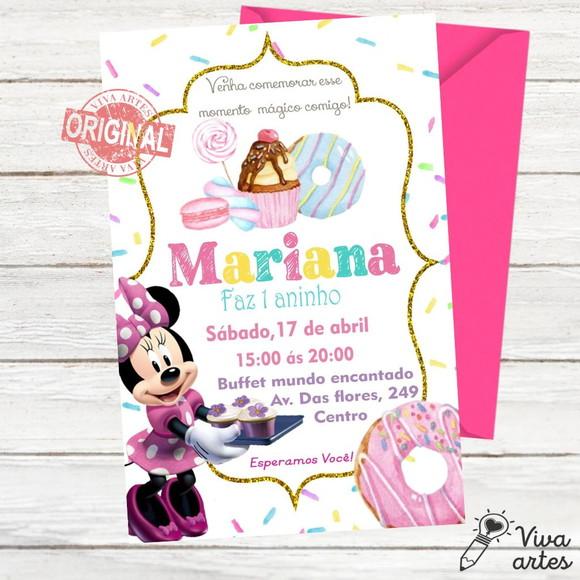 Convite Digital Minnie Confeitaria