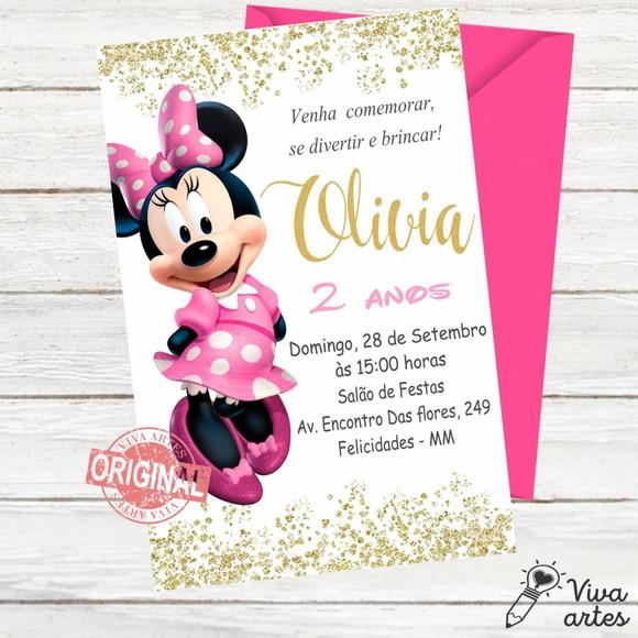 Convite Digital Minnie Rosa