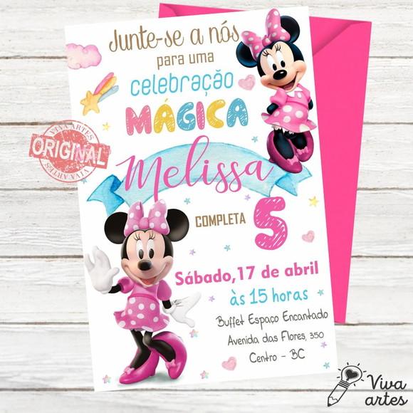 Convite Digital Minnie Rosa
