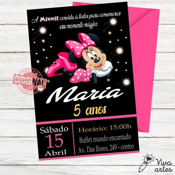 Convite Digital Minnie Rosa