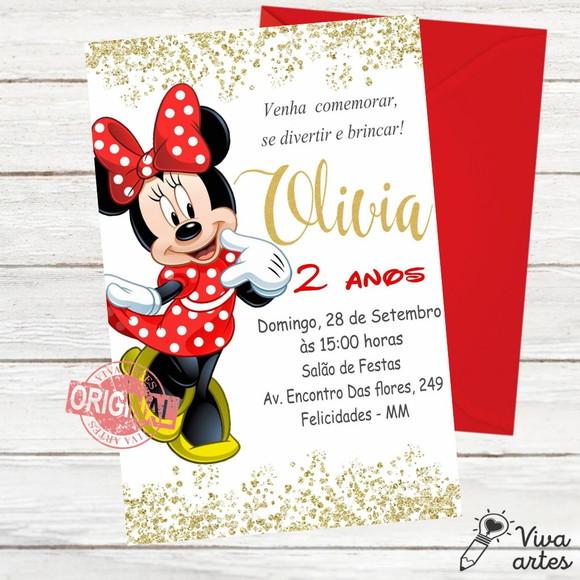 Convite Digital Minnie Vermelho