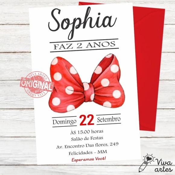 Convite Digital Minnie Vermelho