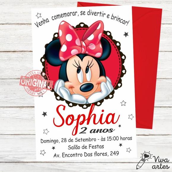Convite Digital Minnie Vermelho