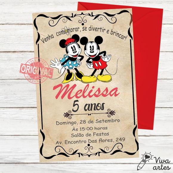 Convite Digital Minnie Vintage