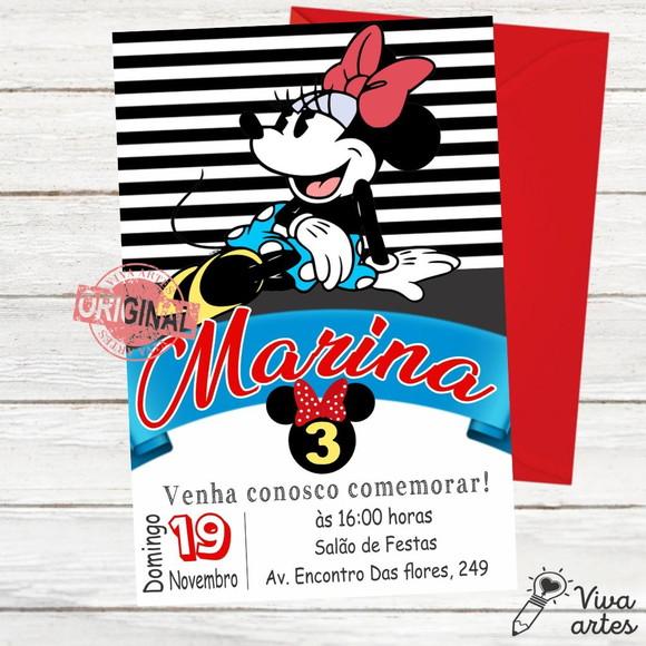 Convite Digital Minnie Vintage