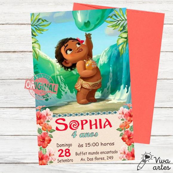 Convite Digital Moana Baby