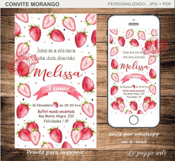 Convite Digital Morango
