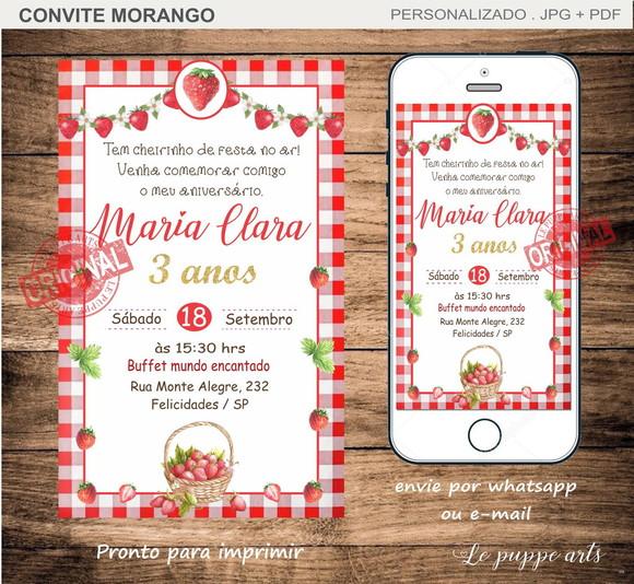 Convite Digital Morango