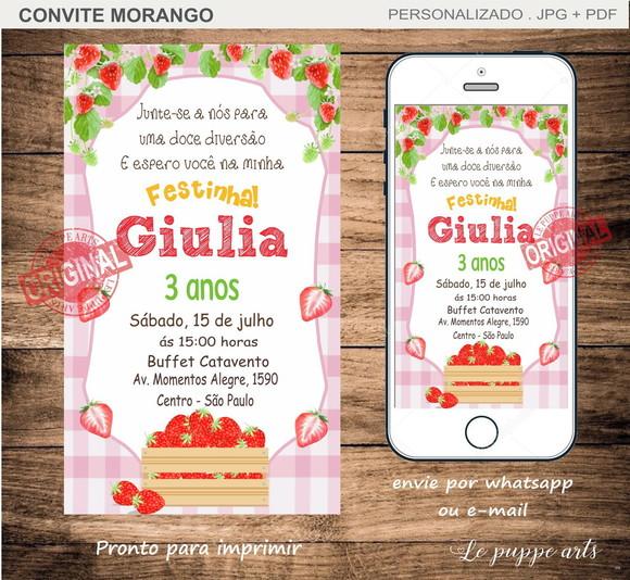 Convite Digital Morango
