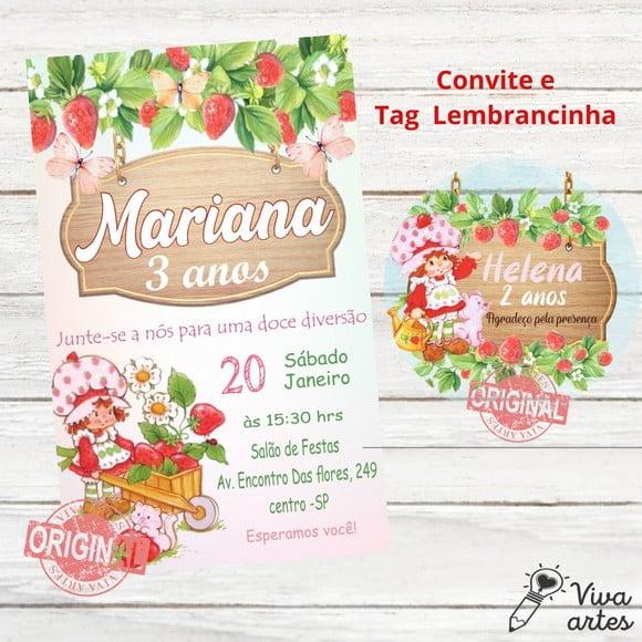 Convite Digital Moranguinho Tag Lembrancinha