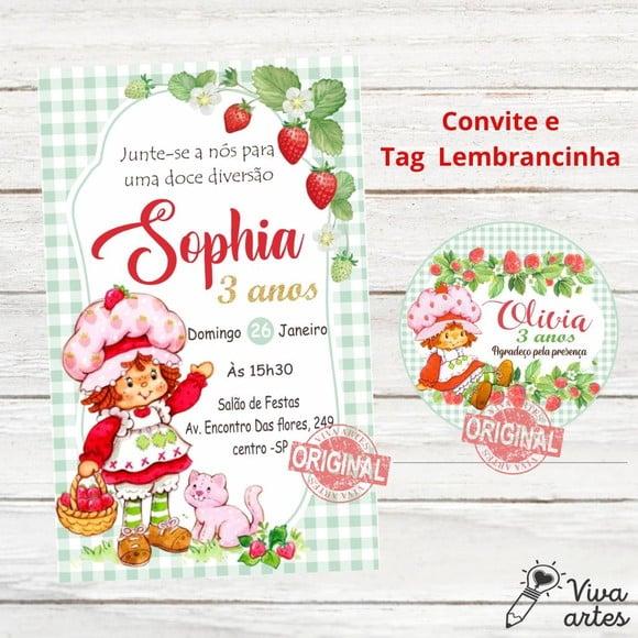 Convite Digital Moranguinho Tag Lembrancinha