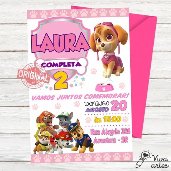 Convite Digital Patrulha Canina Menina