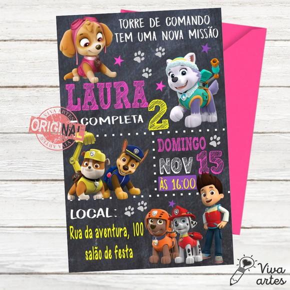 Convite Digital Patrulha Canina Menina