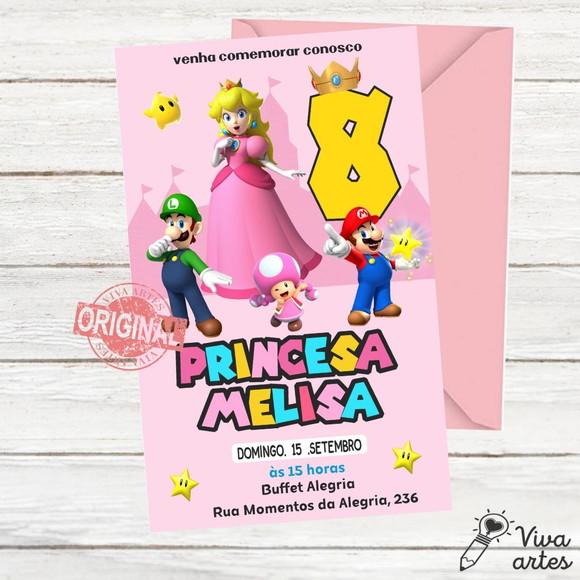 Convite Digital Princesa Peach
