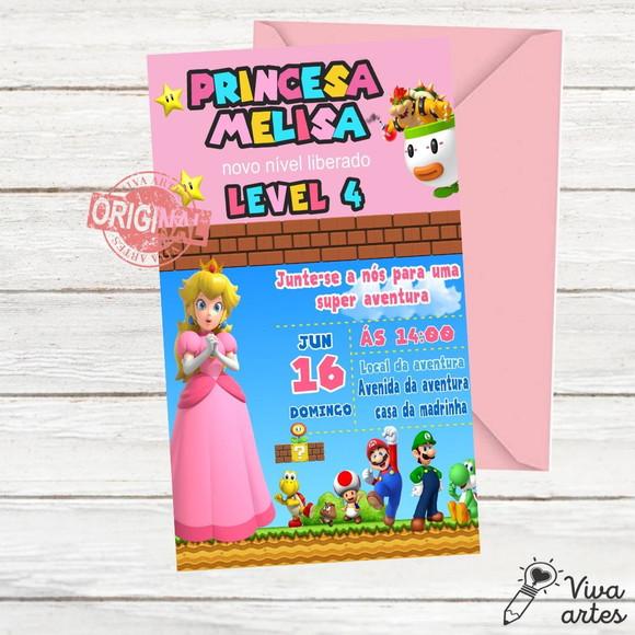 Convite Digital Princesa Peach