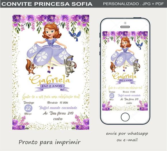 Convite Digital Princesa Sofia