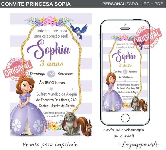 Convite Digital Princesa Sofia