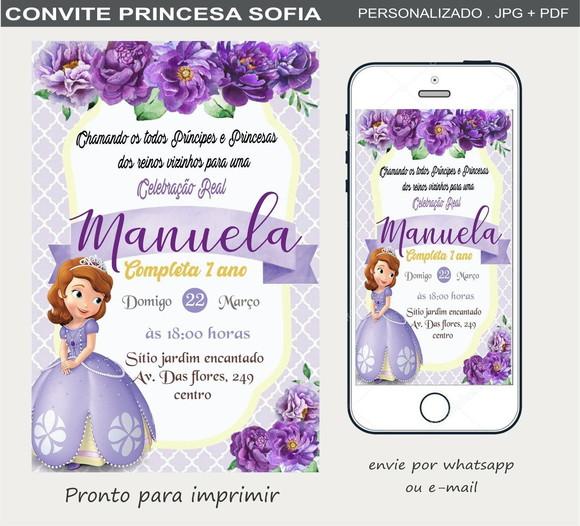 Convite Digital Princesa Sofia