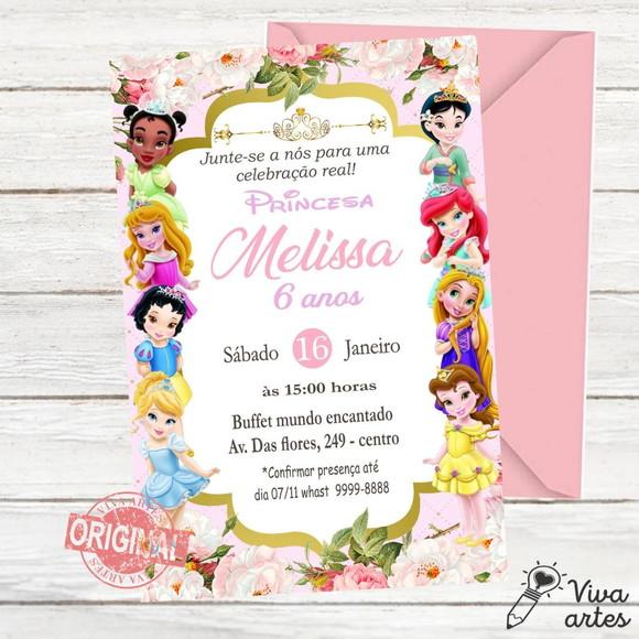 Convite Digital Princesas Baby Disney