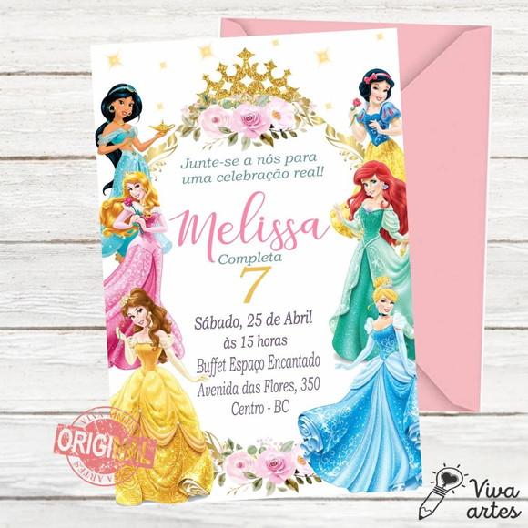 Convite Digital Princesas Baby Disney