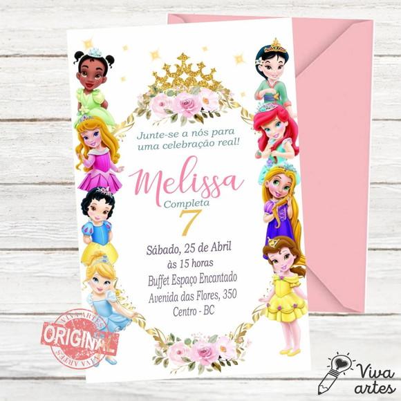 Convite Digital Princesas Baby Disney