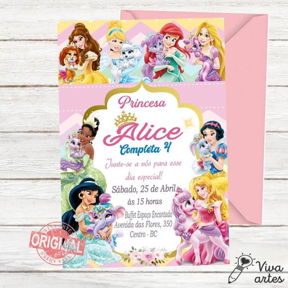 Convite Digital Princesas Disney