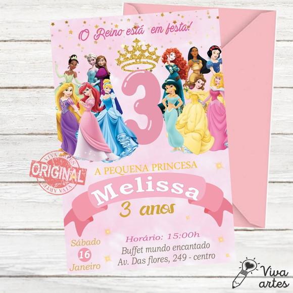 Convite Digital Princesas Disney