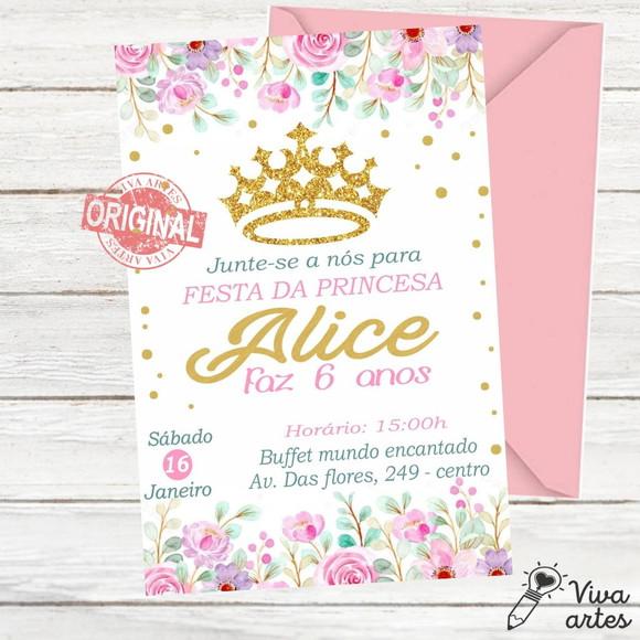 Convite Digital Princesas Disney