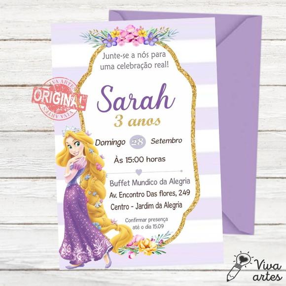Convite Digital Rapunzel
