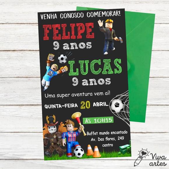 Convite Digital Roblox Vs Futebol Irmãos