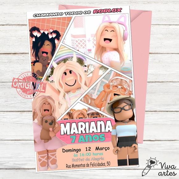 Convite Digital Roblox Menina