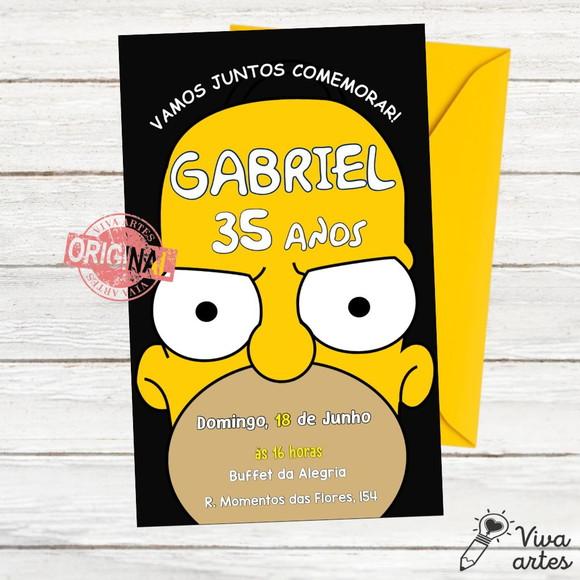 Convite Digital Simpsons Homer