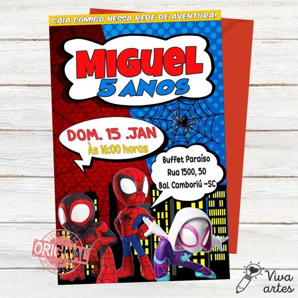 Convite Digital Spidey e Seus Amigos