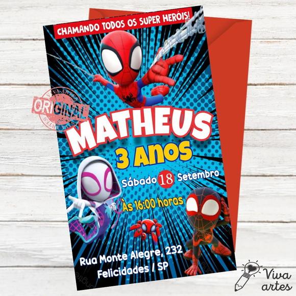 Convite Digital Spidey e Seus Amigos