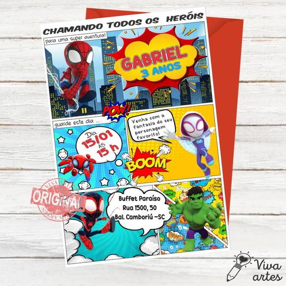 Convite Digital Spidey e Seus Amigos