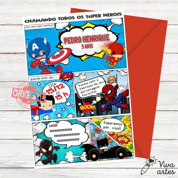 Convite Digital Super Heróis