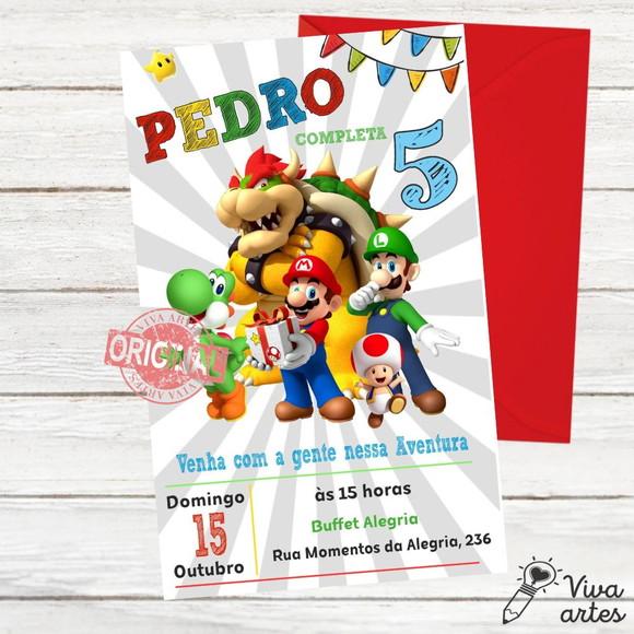 Convite Digital Super Mario Bros