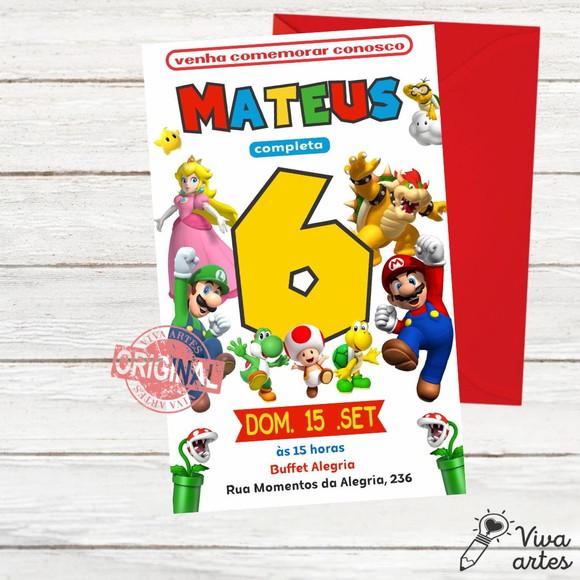 Convite Digital Super Mario Bros
