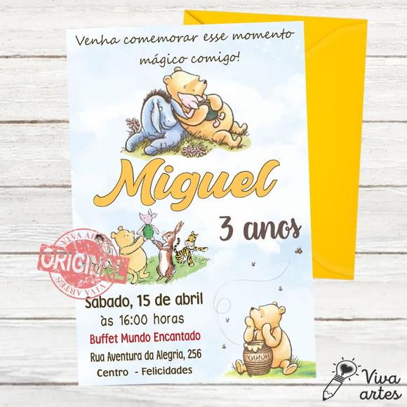 Convite Digital Ursinho Pooh