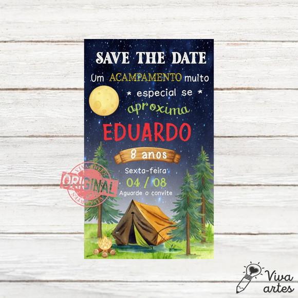 Save The Date Digital Acampamento Noite do Pijama