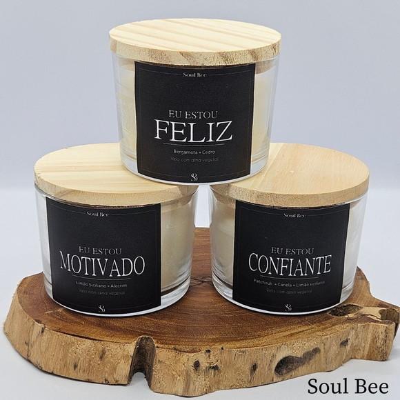 Kit de Trio de Velas Aromáticas Coleção Eu Estou
