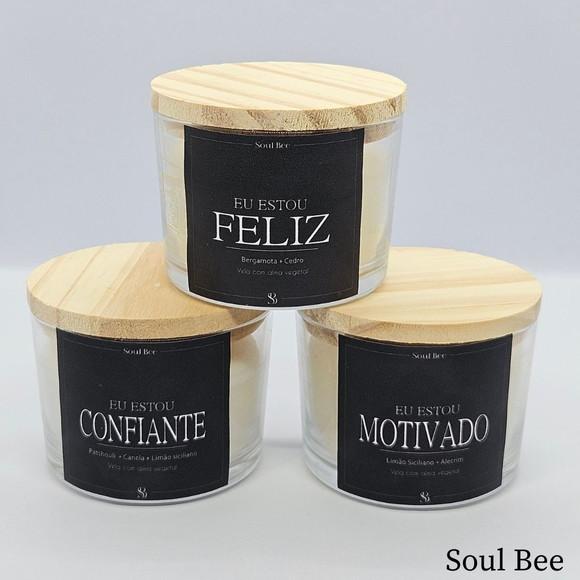 Kit de Trio de Velas Aromáticas Coleção Eu Estou