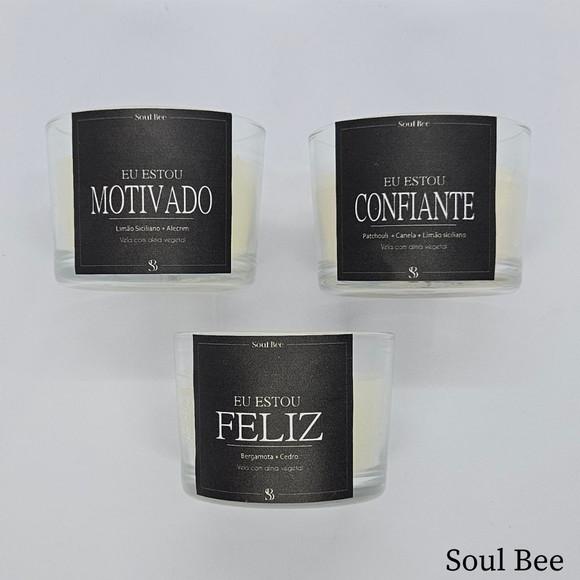 Kit de Trio de Velas Aromáticas Coleção Eu Estou