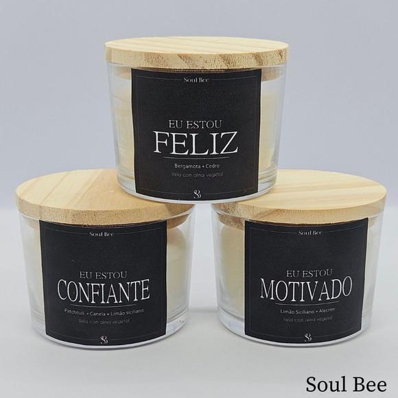 Kit de Trio de Velas Aromáticas Coleção Eu Estou