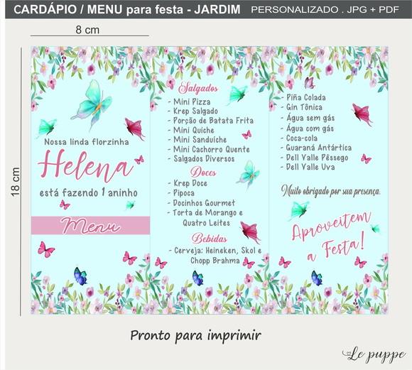 Menu de Festa Digital - Jardim Encantado