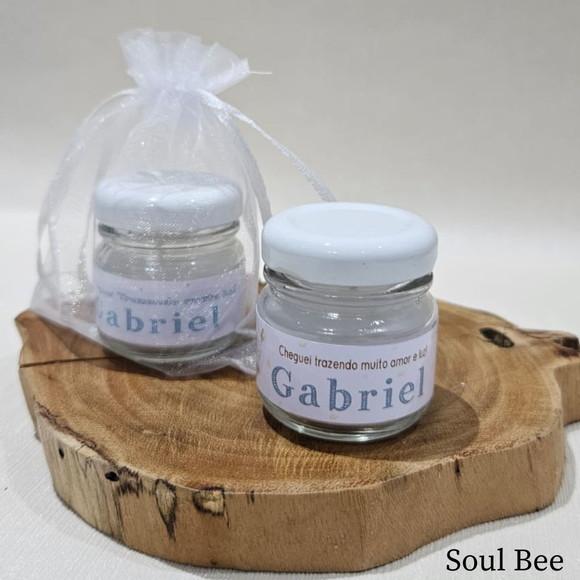 Mini Vela Perfumada Maternidade Menino com Tag e Saquinho