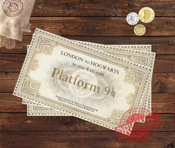 Ticket Convite Plataforma 9 3/4 Hogwarts Express